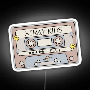 STRAY KIDS 5 STAR Retro Pastel Cassette Tape RGB Neon Sign