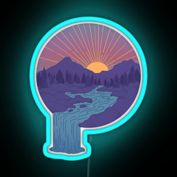 Stream At Sunrise RGB Neon Sign