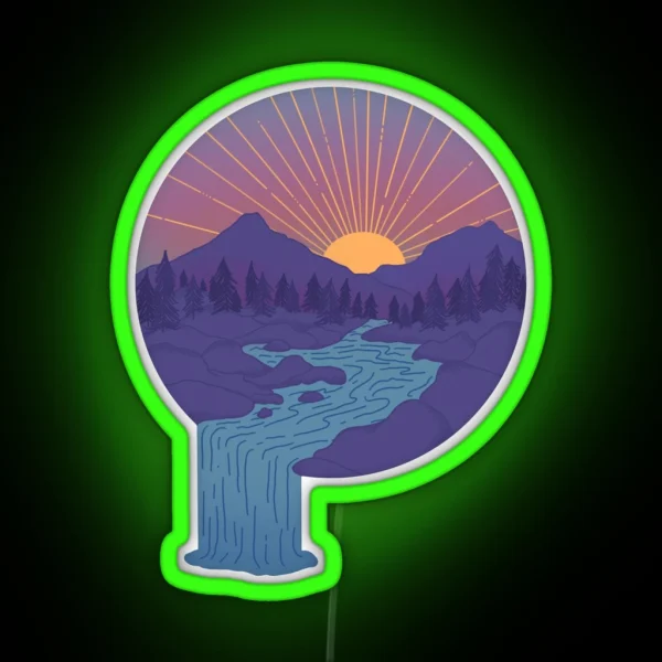 Stream At Sunrise RGB Neon Sign