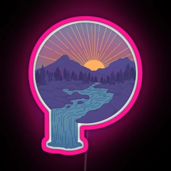 Stream At Sunrise RGB Neon Sign
