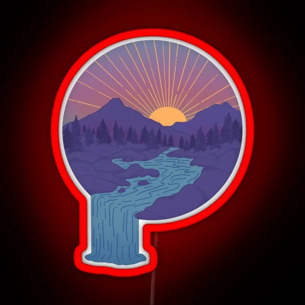 Stream At Sunrise RGB Neon Sign