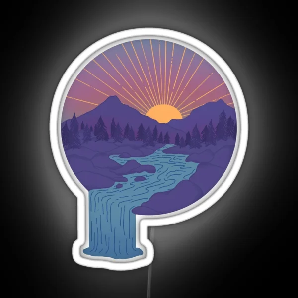 Stream At Sunrise RGB Neon Sign