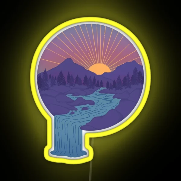 Stream At Sunrise RGB Neon Sign