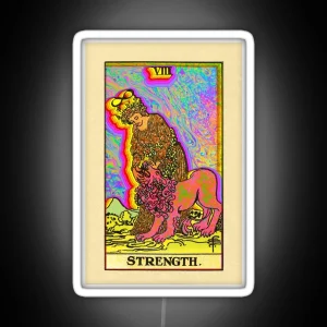 Strength Psychedelic Tarot Card RGB Neon Sign