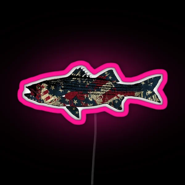 Striped Bass American Fishing RGB Neon Sign