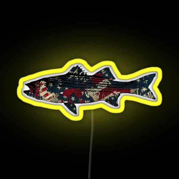 Striped Bass American Fishing RGB Neon Sign