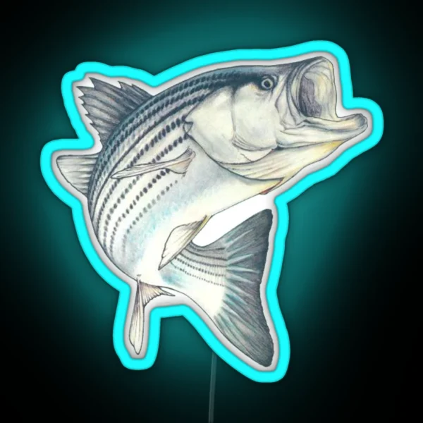 Striped Bass Fishing RGB Neon Sign
