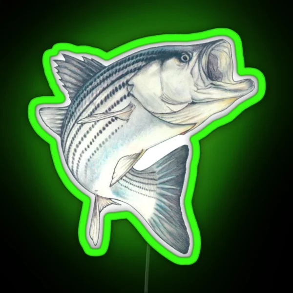 Striped Bass Fishing RGB Neon Sign