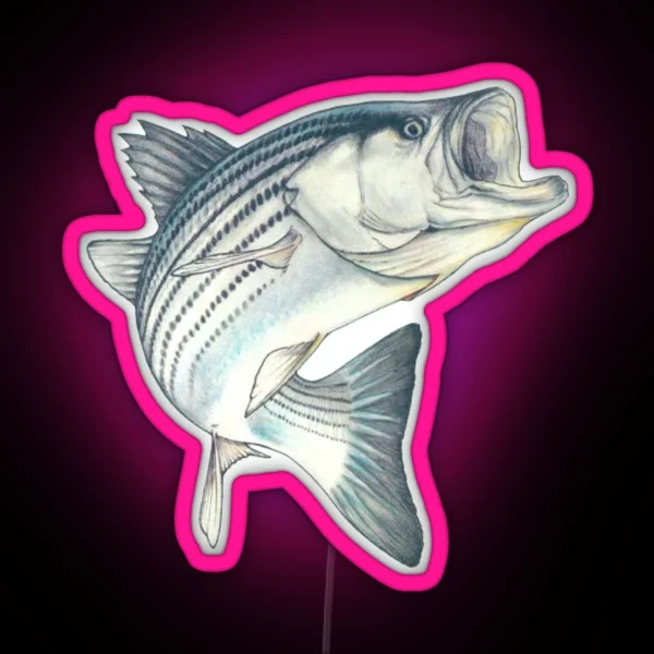 Striped Bass Fishing RGB Neon Sign