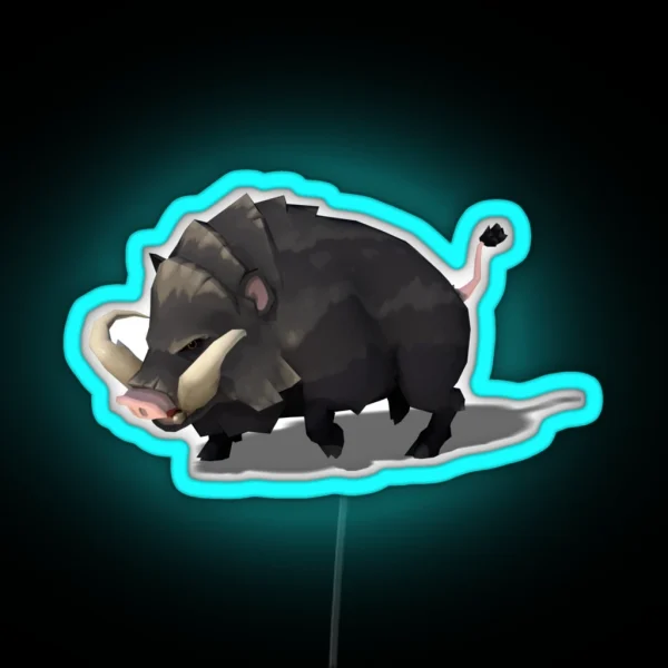 Strong Boar Illustration RGB Neon Sign