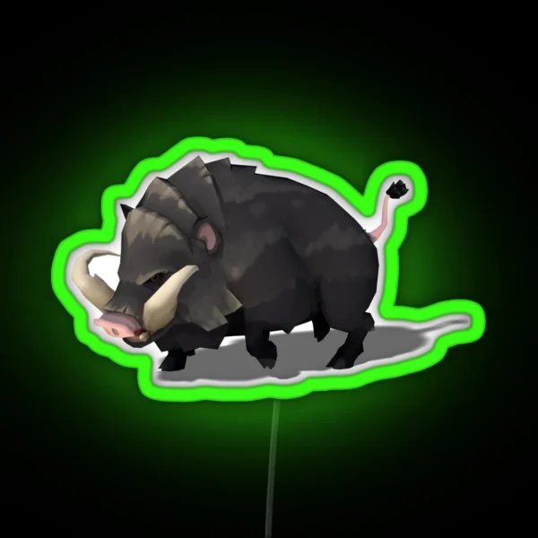 Strong Boar Illustration RGB Neon Sign