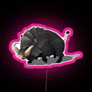 Strong Boar Illustration RGB Neon Sign