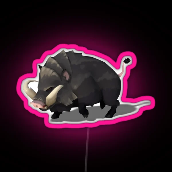 Strong Boar Illustration RGB Neon Sign