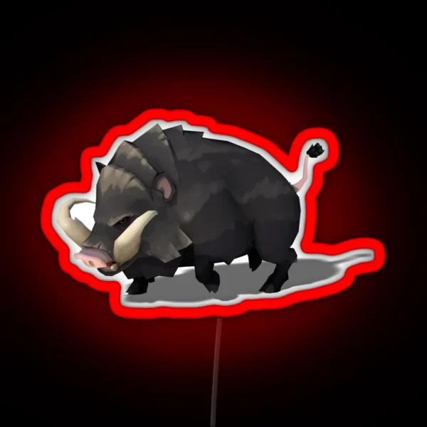 Strong Boar Illustration RGB Neon Sign