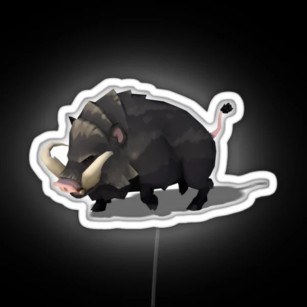 Strong Boar Illustration RGB Neon Sign