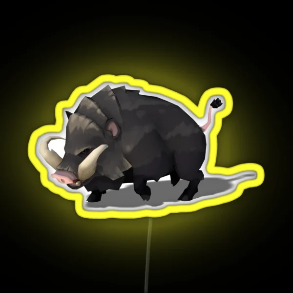 Strong Boar Illustration RGB Neon Sign