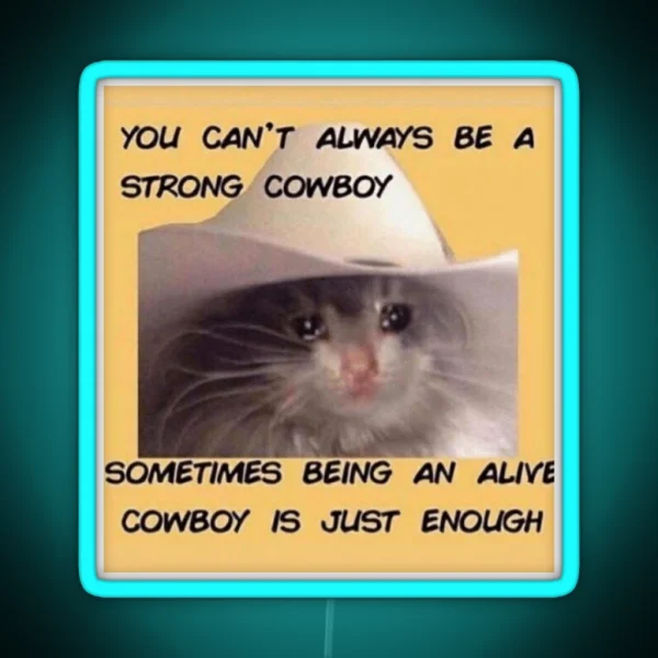 Strong Cowboy Alive Cowboy RGB Neon Sign