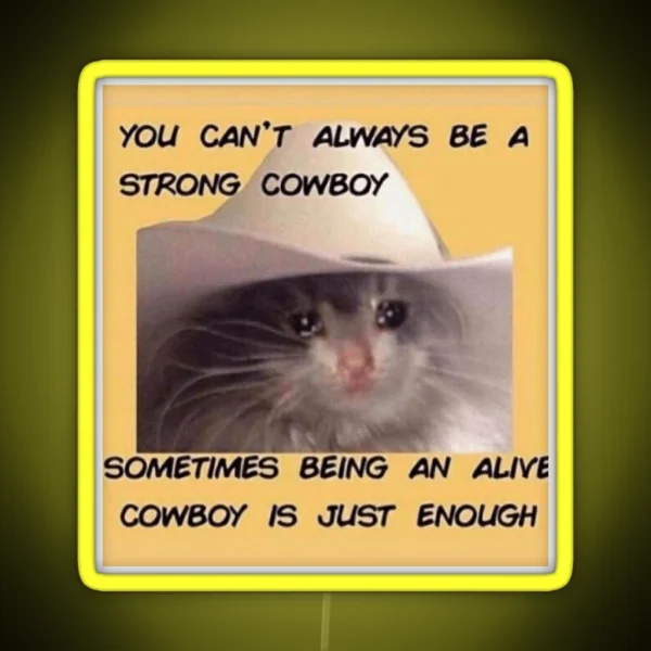 Strong Cowboy Alive Cowboy RGB Neon Sign
