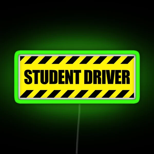 Student Driver Funny Led Led Poster Phone Case RGB Neon Sign