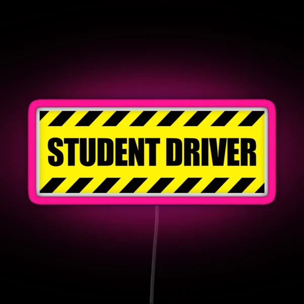 Student Driver Funny Led Led Poster Phone Case RGB Neon Sign
