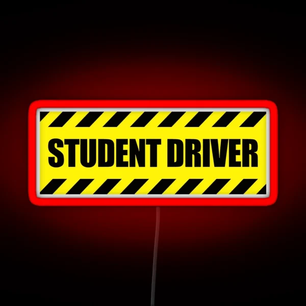Student Driver Funny Led Led Poster Phone Case RGB Neon Sign
