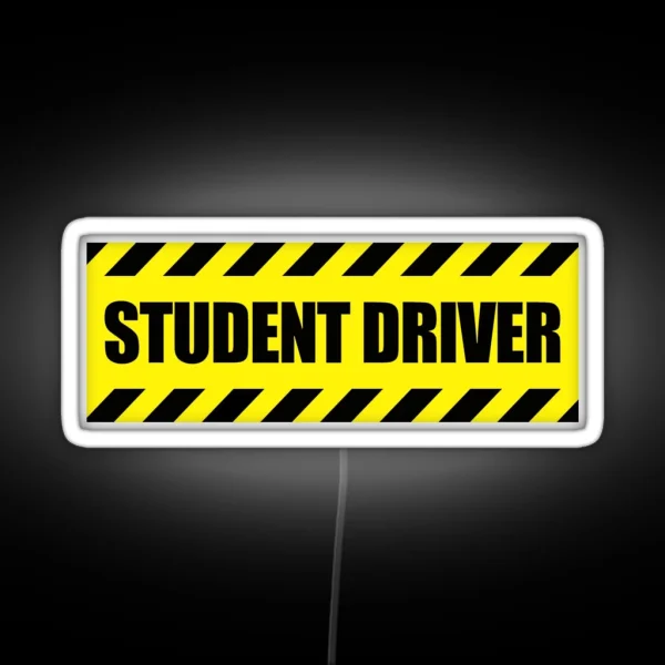 Student Driver Funny Led Led Poster Phone Case RGB Neon Sign
