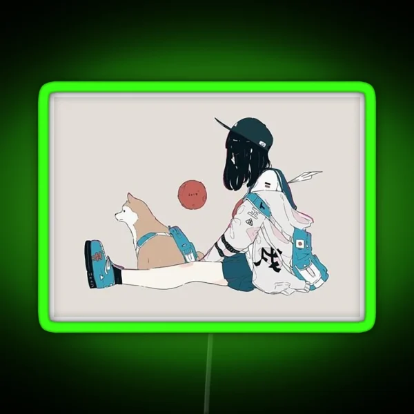 Stylish Anime Girl RGB Neon Sign