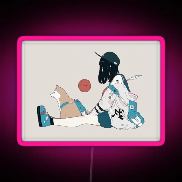 Stylish Anime Girl RGB Neon Sign