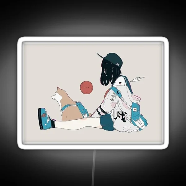 Stylish Anime Girl RGB Neon Sign