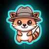 Bandicoot in trendy hat with neon accents, illuminated by RGB lighting.