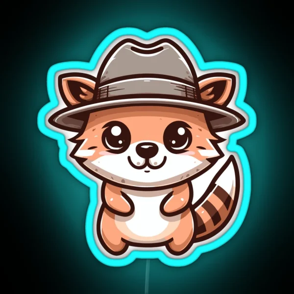 Stylish Bandicoot With Hat RGB Neon Sign