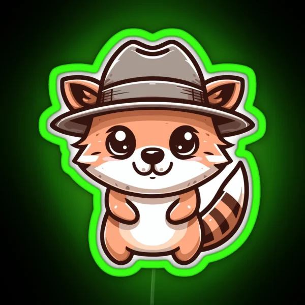 Stylish Bandicoot With Hat RGB Neon Sign