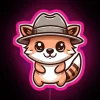 Bandicoot wearing a colorful hat in a neon-lit setting.