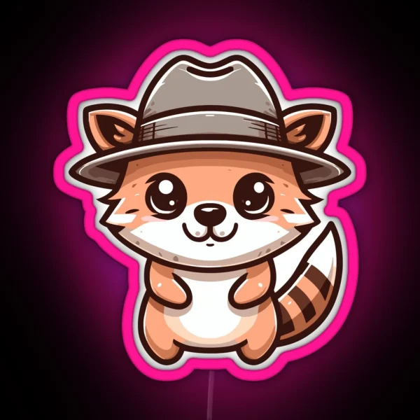 Stylish Bandicoot With Hat RGB Neon Sign