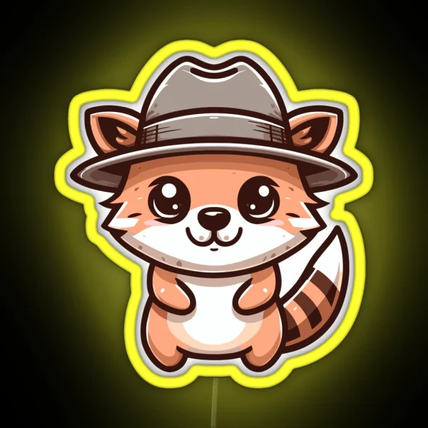 Stylish Bandicoot With Hat RGB Neon Sign