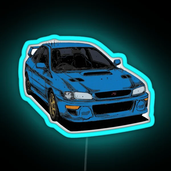 Subaru Impreza 22B Bunta Fujiwara Initial D RGB Neon Sign