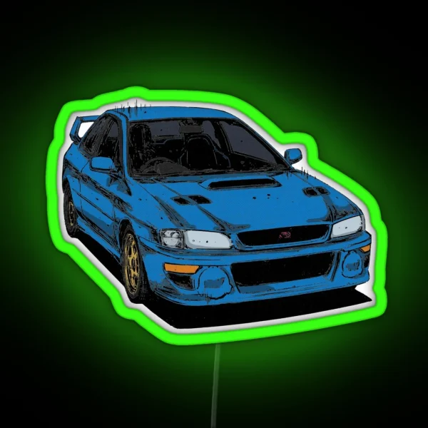 Subaru Impreza 22B Bunta Fujiwara Initial D RGB Neon Sign