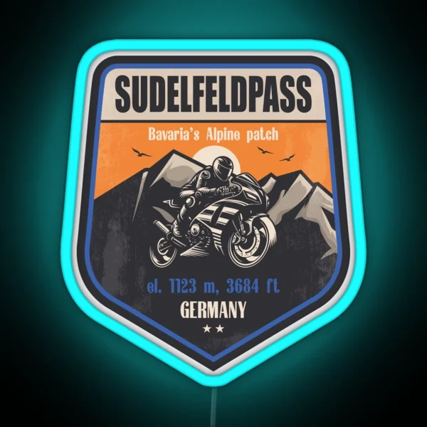 Sudelfeldpass Germany Motorcycling Mountain RGB Neon Sign