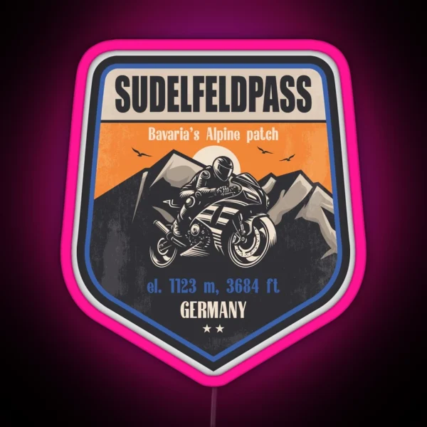 Sudelfeldpass Germany Motorcycling Mountain RGB Neon Sign