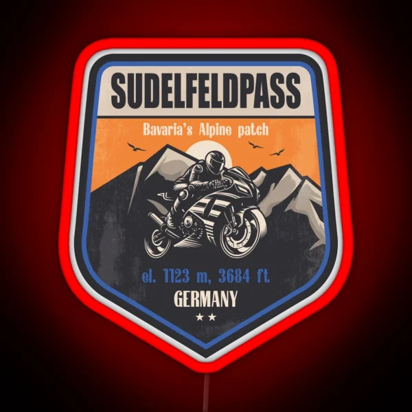 Sudelfeldpass Germany Motorcycling Mountain RGB Neon Sign