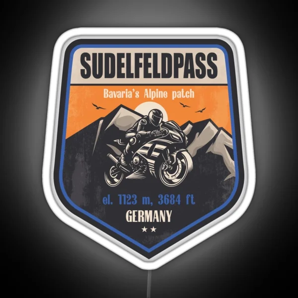 Sudelfeldpass Germany Motorcycling Mountain RGB Neon Sign