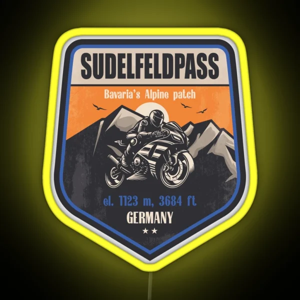 Sudelfeldpass Germany Motorcycling Mountain RGB Neon Sign