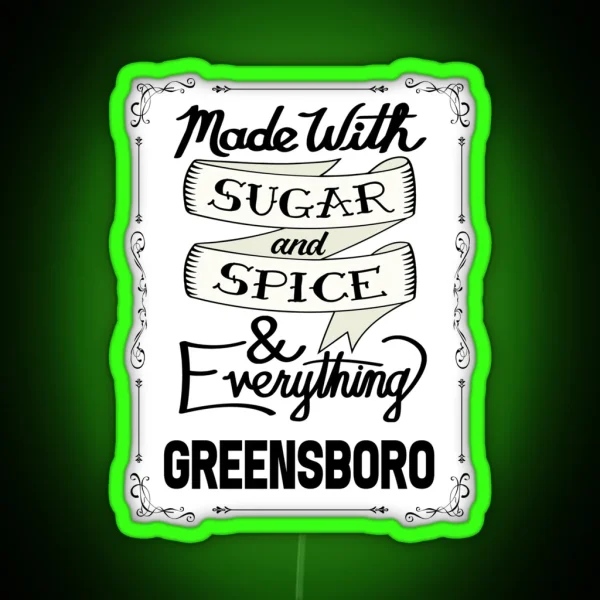 Sugar And Spice Greensboro RGB Neon Sign