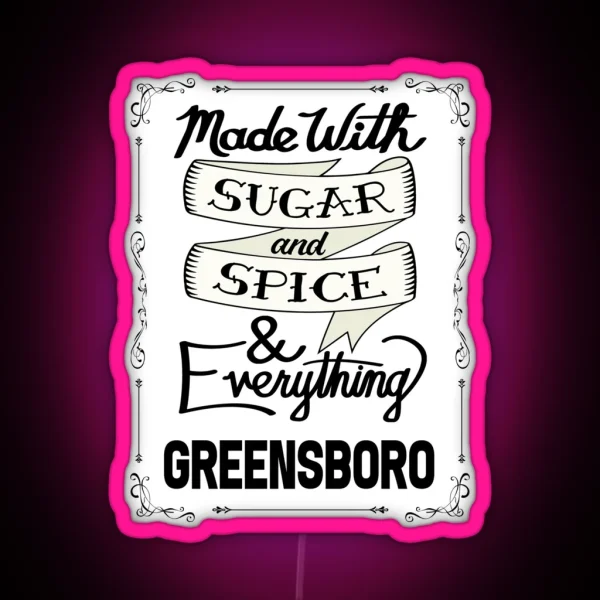 Sugar And Spice Greensboro RGB Neon Sign