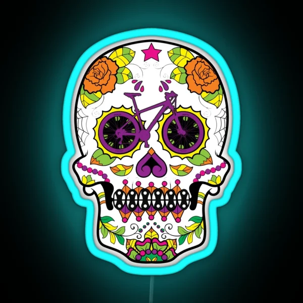Sugar Skull Dia De Los Muertos MTB Halloween RGB Neon Sign