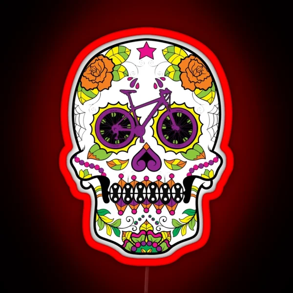 Sugar Skull Dia De Los Muertos MTB Halloween RGB Neon Sign