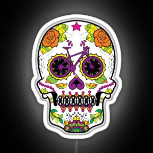 Sugar Skull Dia De Los Muertos MTB Halloween RGB Neon Sign