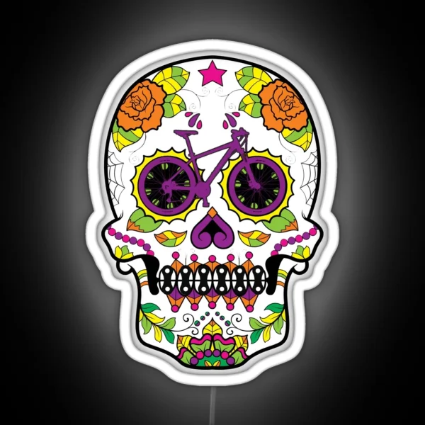 Sugar Skull Dia De Los Muertos MTB Halloween RGB Neon Sign