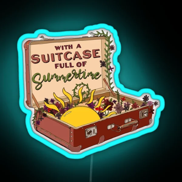 Suitcase Full Of Summertime RGB Neon Sign