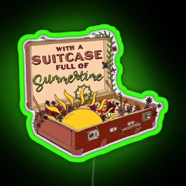 Suitcase Full Of Summertime RGB Neon Sign